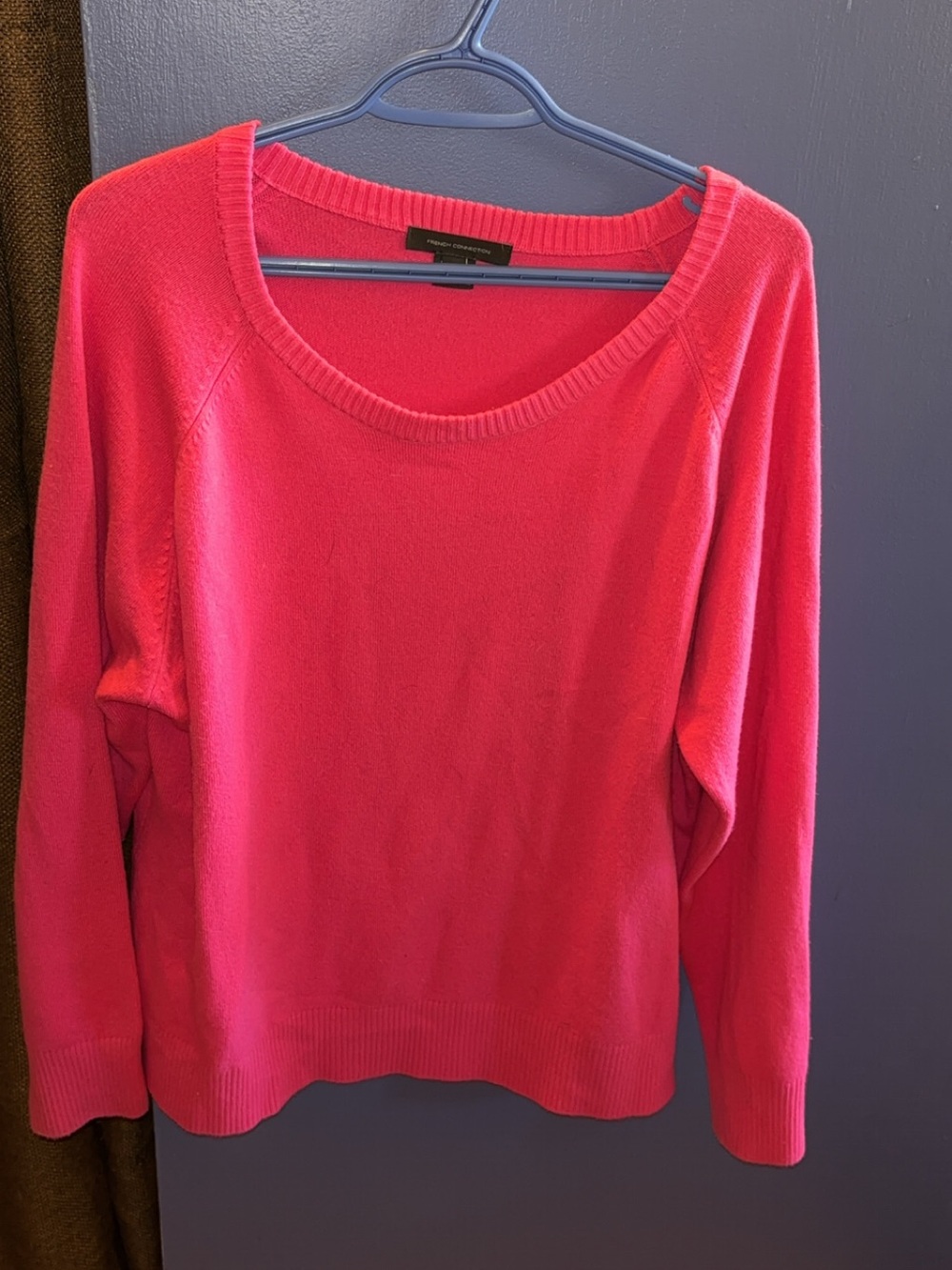 French Connection Bright Pink Scoop Neck Sweater